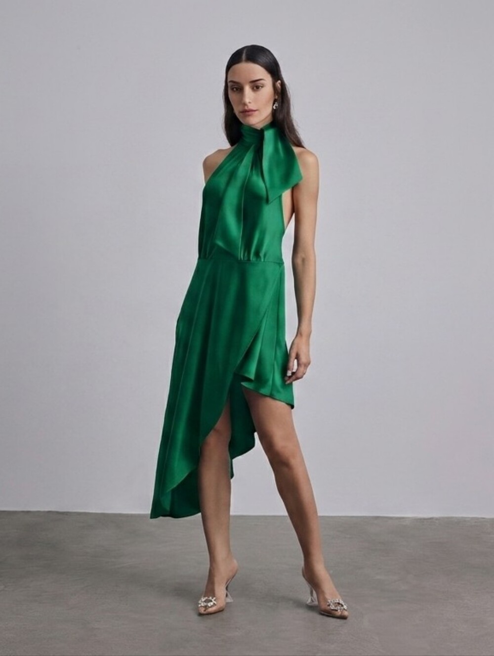 NWT Silk Maison Asymmetric Halter Dress
